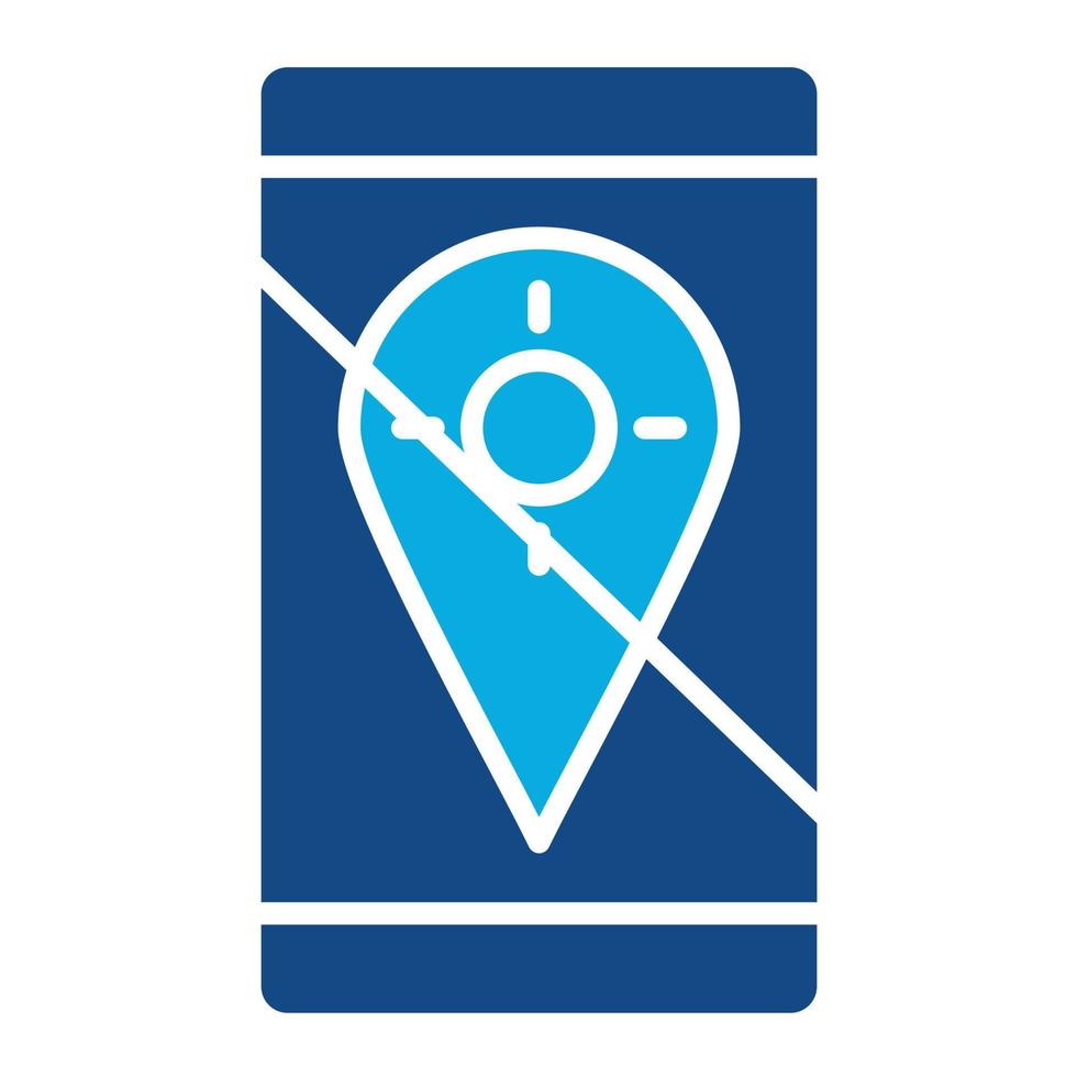 GPS Not Fixed Glyph Two Color Icon vector