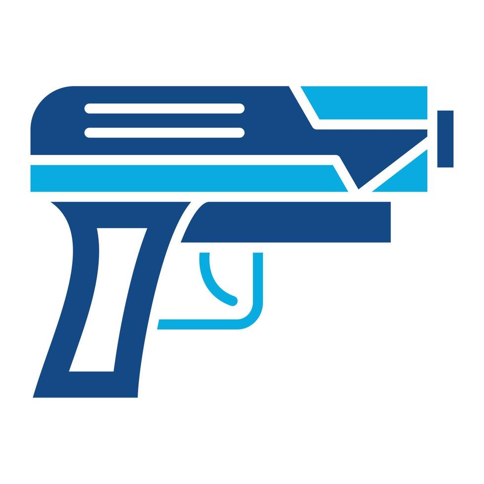 icono de dos colores de glifo de pistola vector