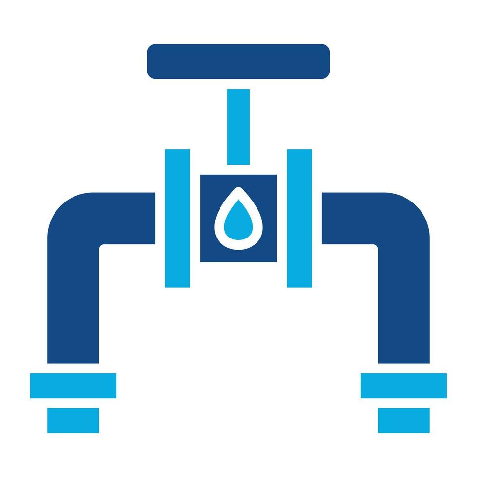 Water Pipe Glyph Two Color Icon vector