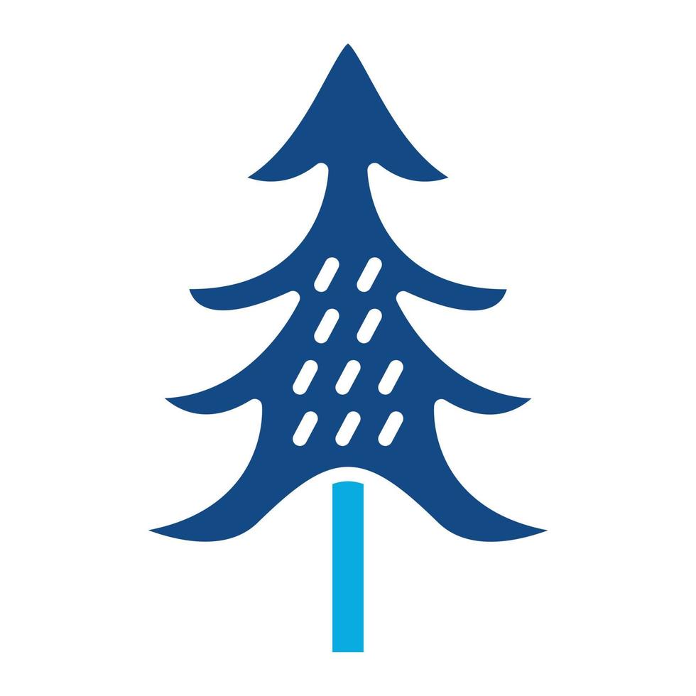 Evergreen Tree Glyph Two Color Icon vector