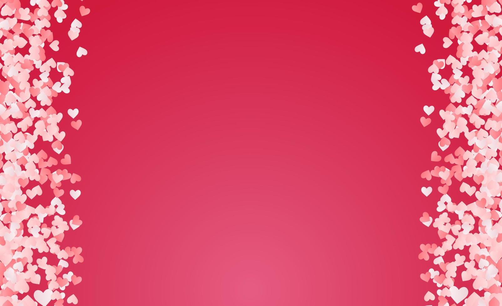 Valentine's day header or voucher template with hearts and clouds. Poster or banner with white and pink paper cut hearts. Place for text. vector