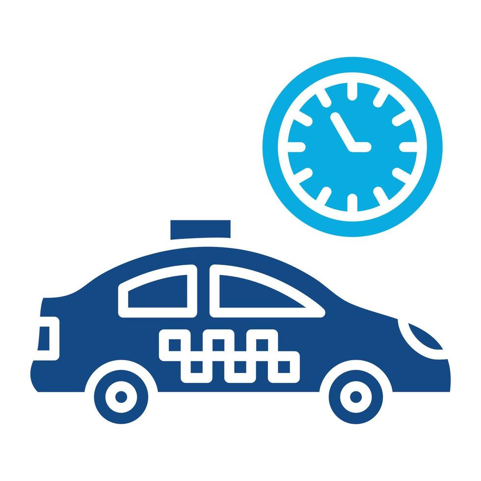 Busy Taxi Glyph Two Color Icon vector