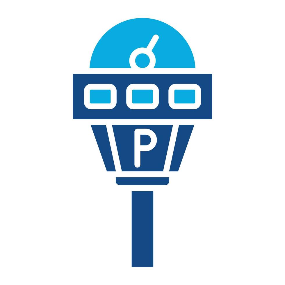 Parking Meter Glyph Two Color Icon vector