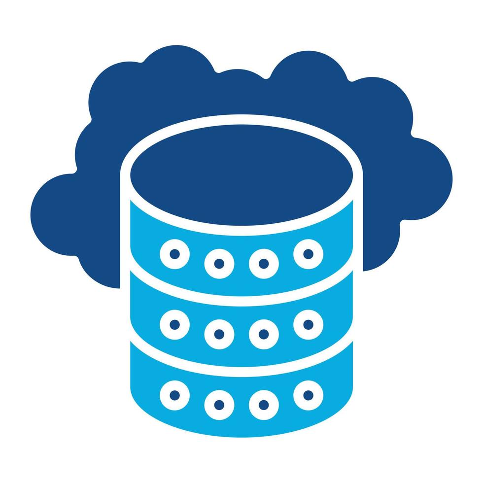 Cloud Storage Glyph Two Color Icon vector