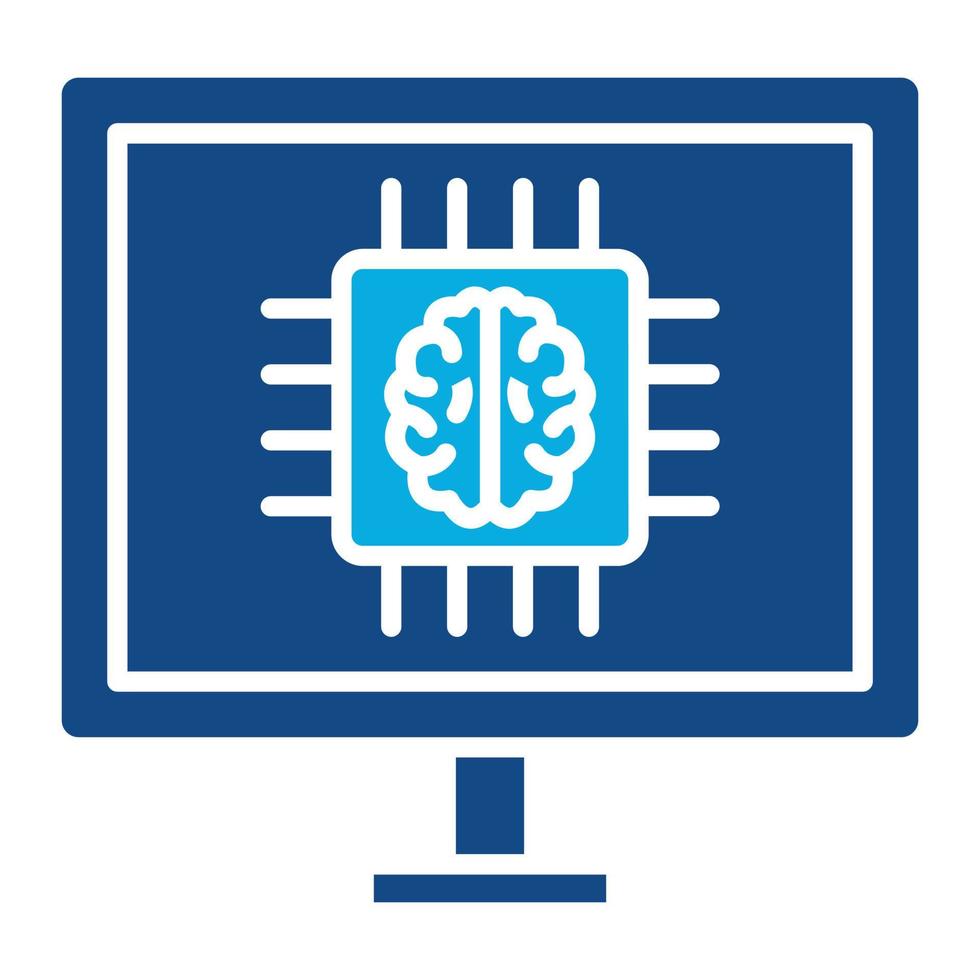 Deep Learning Glyph Two Color Icon vector