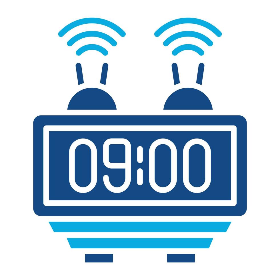 Smart Clock Glyph Two Color Icon vector
