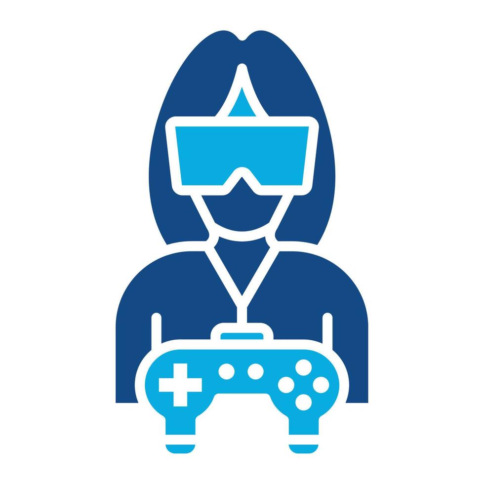 Virtual Reality Glyph Two Color Icon vector