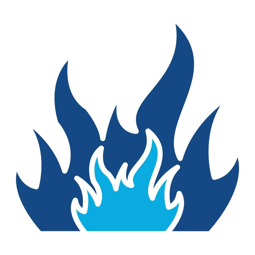 Fire Glyph Two Color Icon vector
