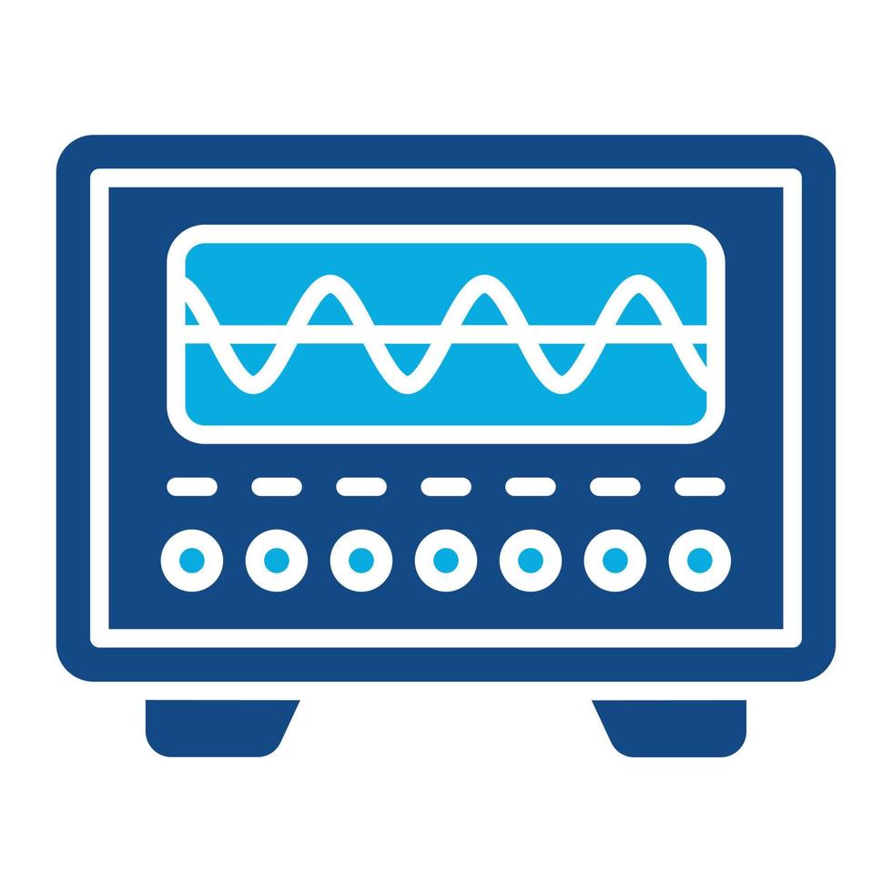 Oscilloscope Glyph Two Color Icon vector
