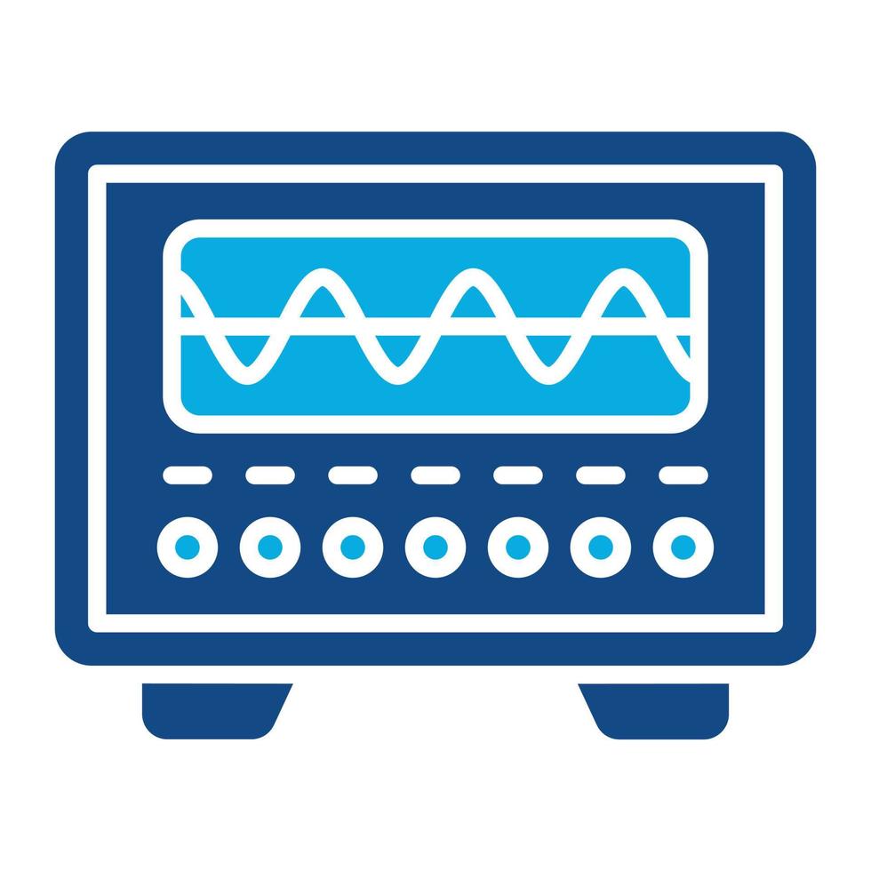 osciloscopio glifo icono de dos colores vector