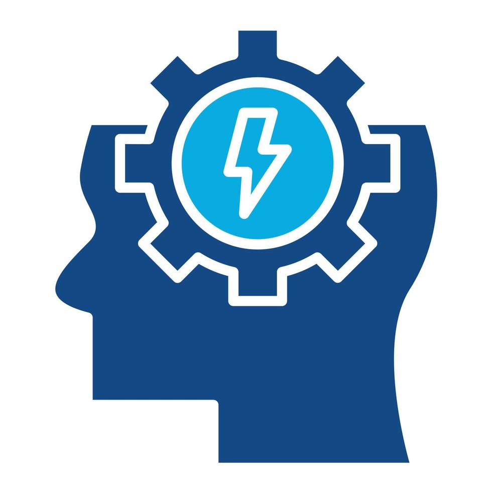 Mind Power Glyph Two Color Icon vector