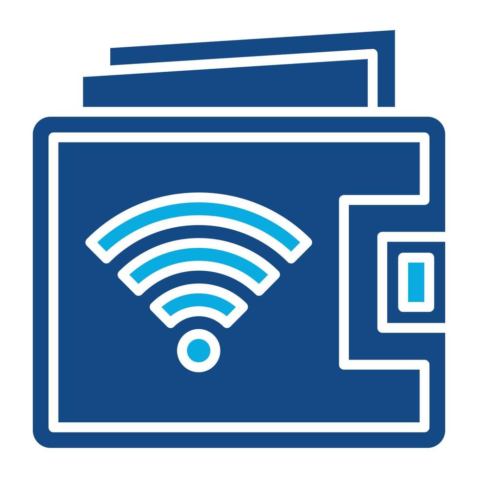 Smart Wallet Glyph Two Color Icon vector