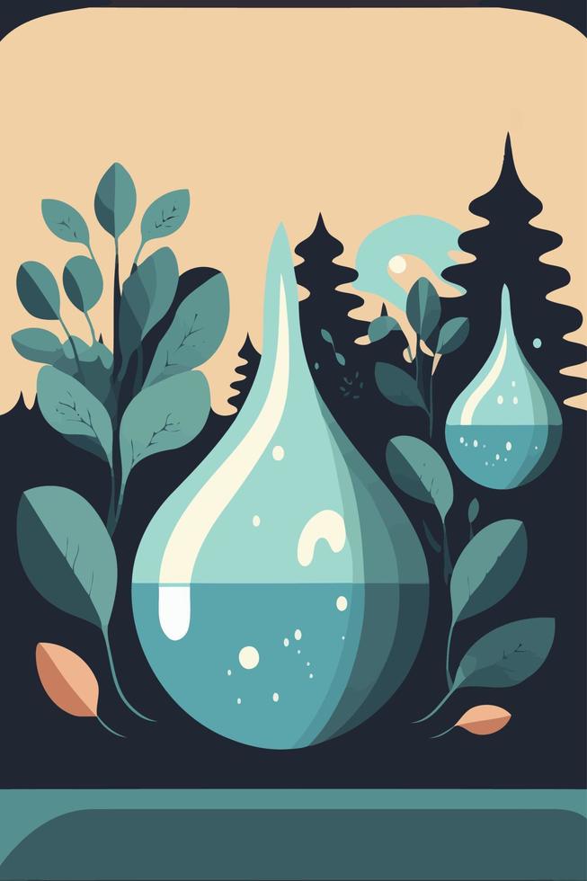 conceptual water drop in minimalist environment vector