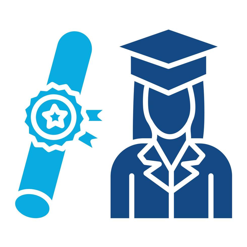 Receiving Degree Glyph Two Color Icon vector