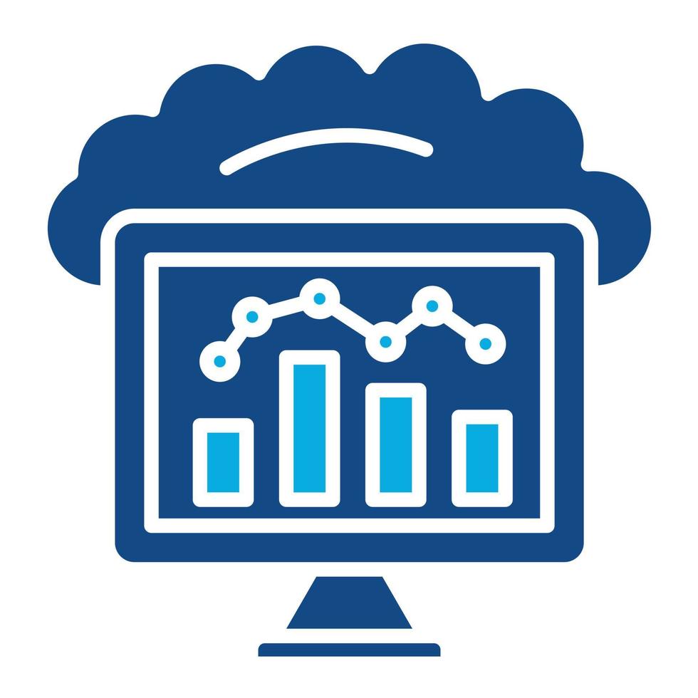 Cloud Computing Glyph Two Color Icon vector