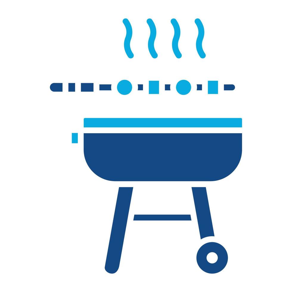 icono de dos colores de glifo de barbacoa vector