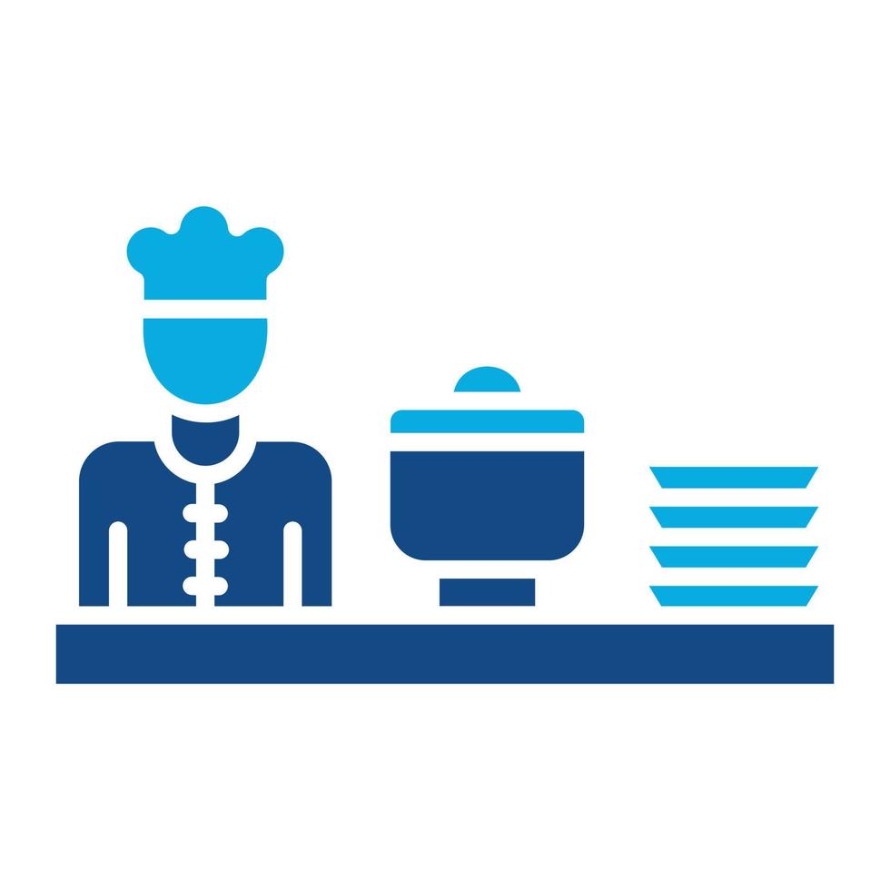 Caterer Glyph Two Color Icon vector