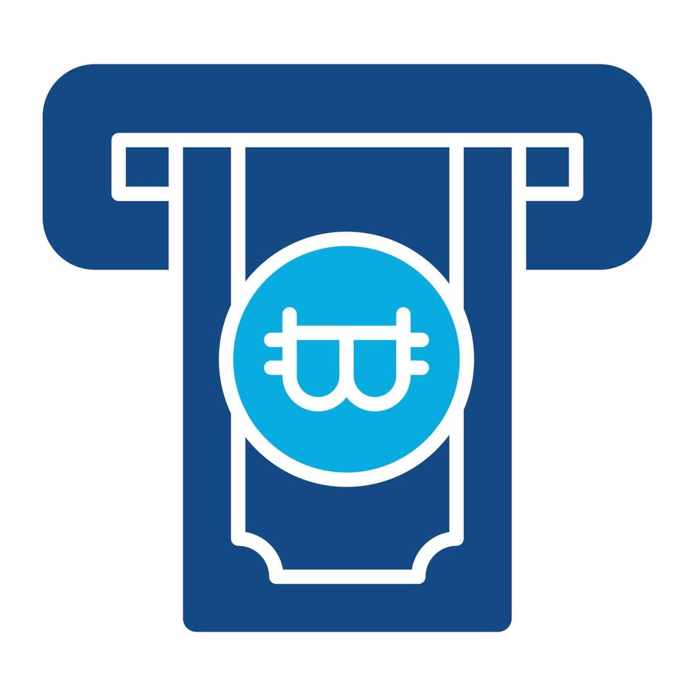 Cryptocurrency ATM Glyph Two Color Icon vector