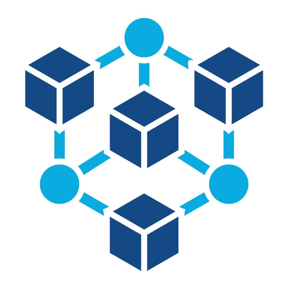 Blockchain Glyph Two Color Icon vector