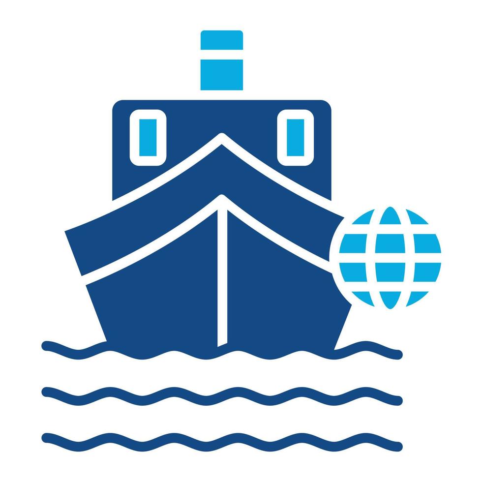 Domestic Shipping Glyph Two Color Icon vector