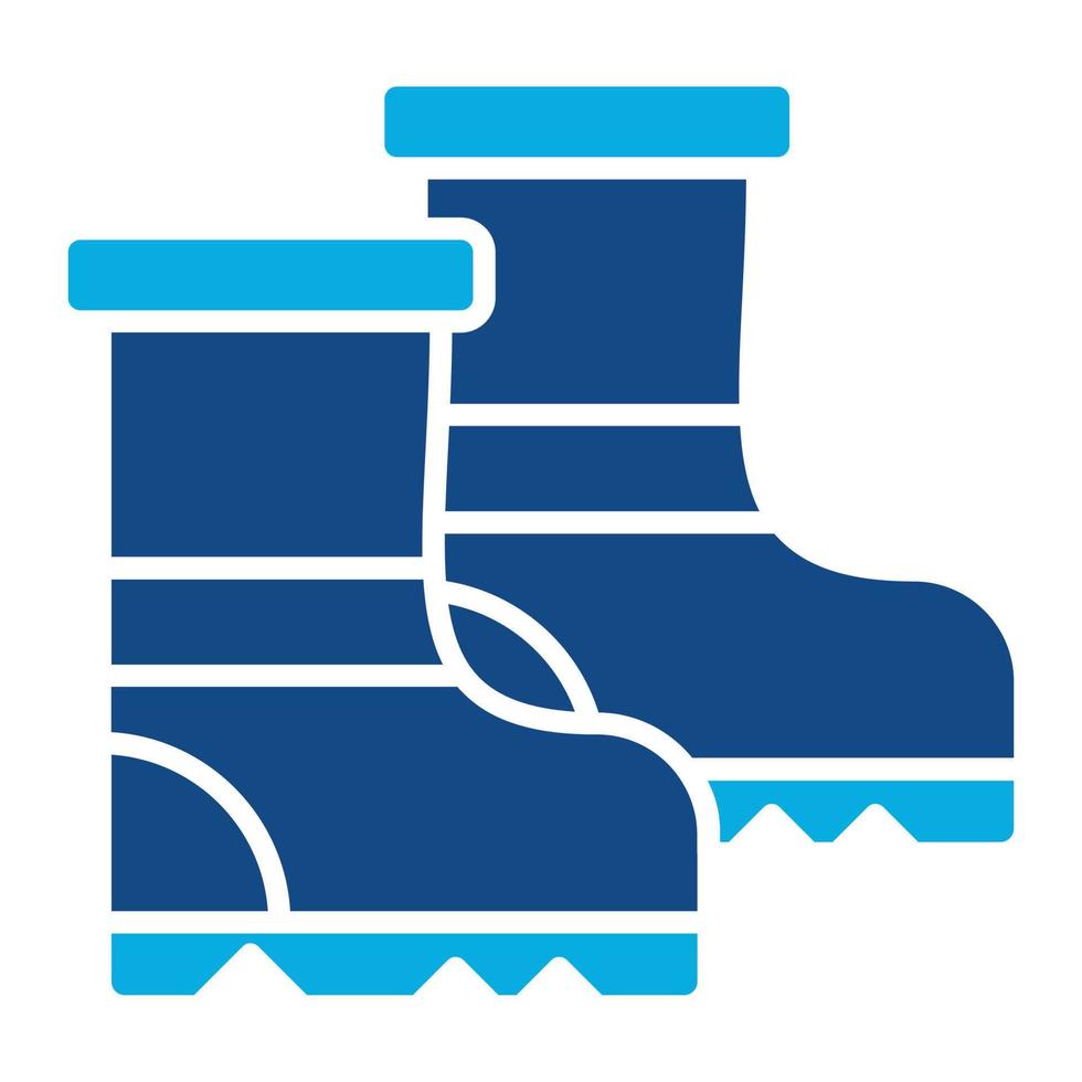 Rubber Boots Glyph Two Color Icon vector