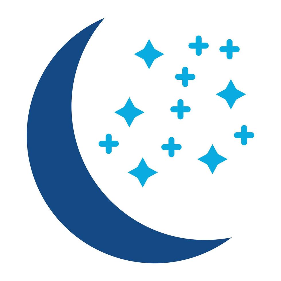 Waxing Moon Glyph Two Color Icon vector