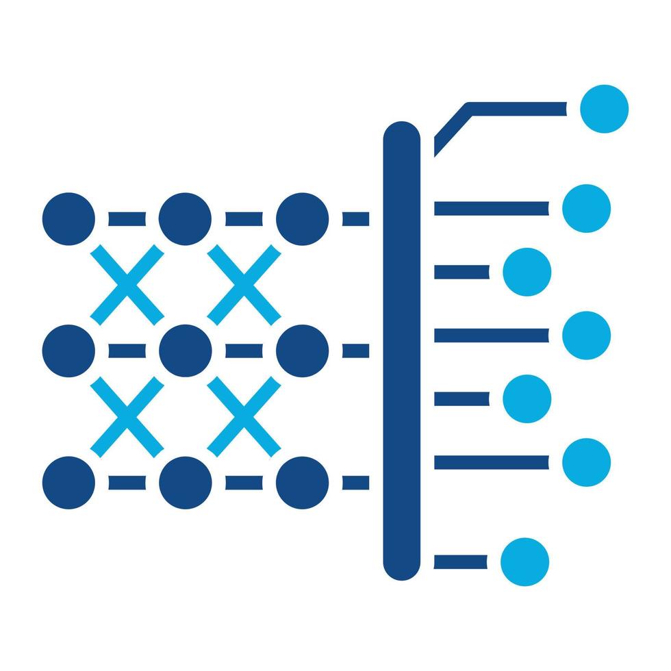 Deep Learning Glyph Two Color Icon vector