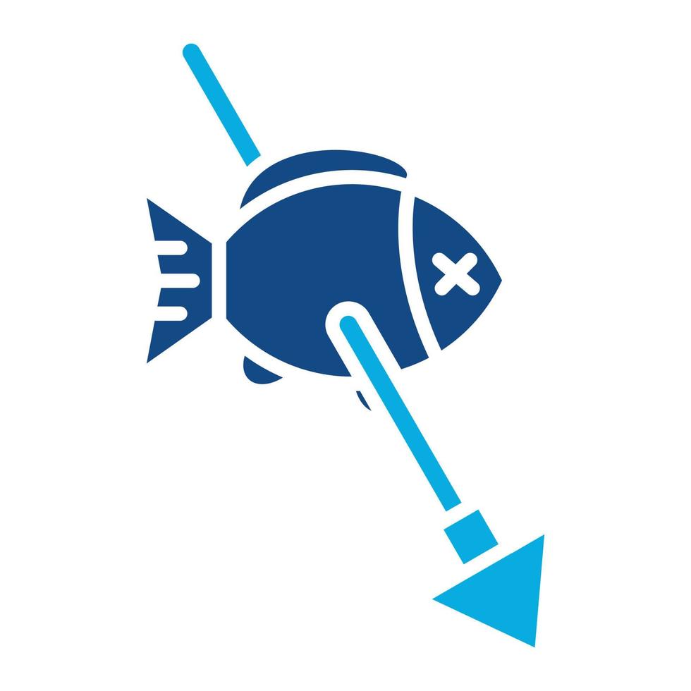 Spearfishing Glyph Two Color Icon vector