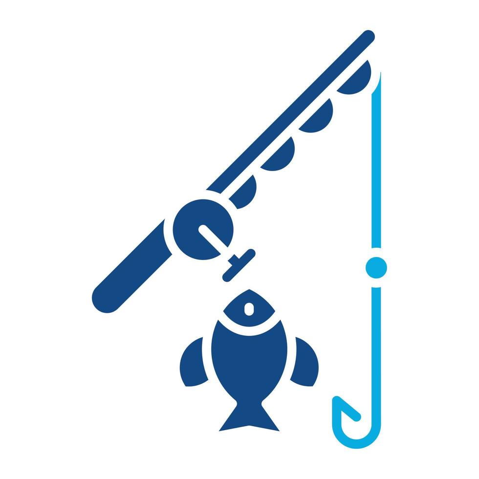 icono de dos colores de glifo de pesca deportiva vector