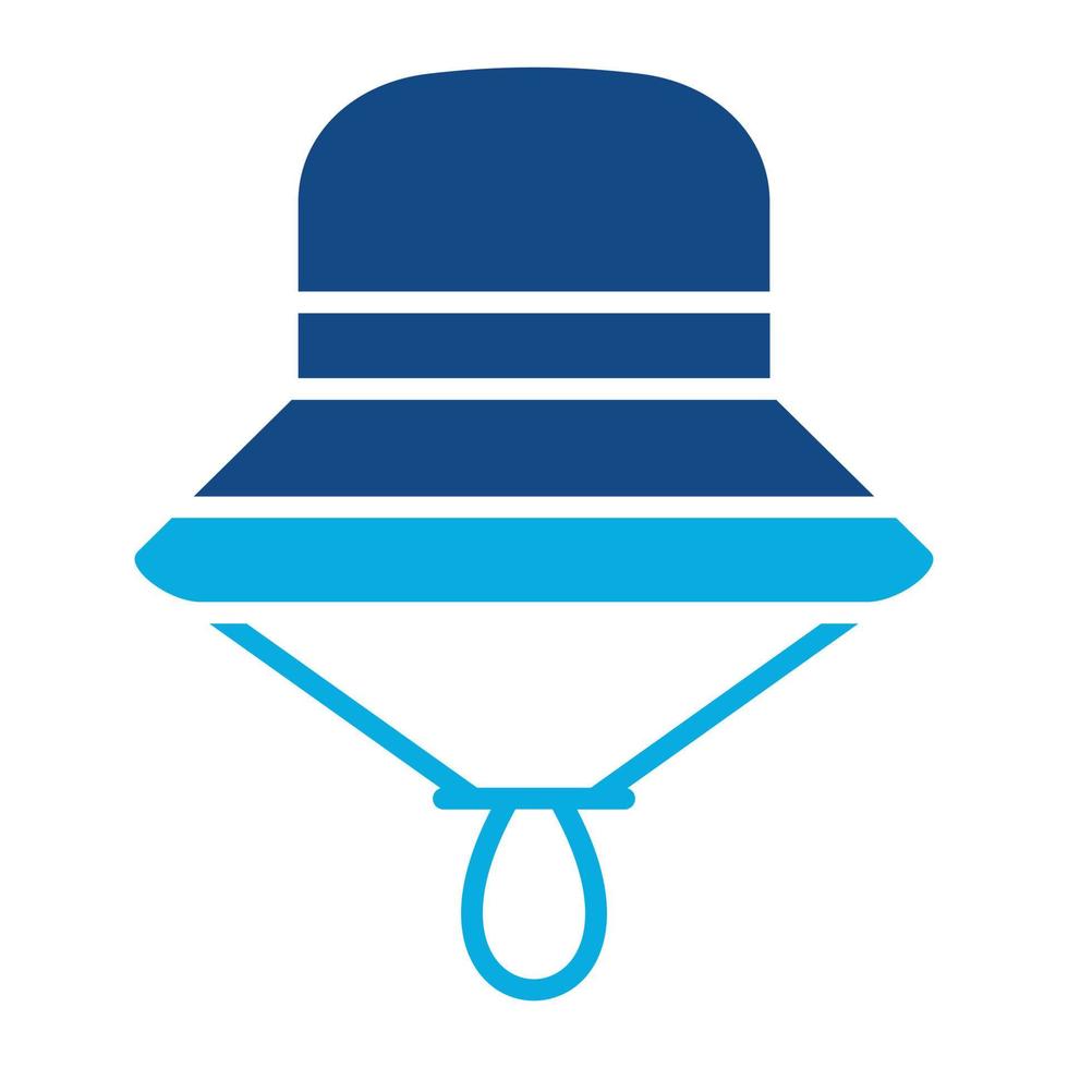sombrero de pesca glifo icono de dos colores vector