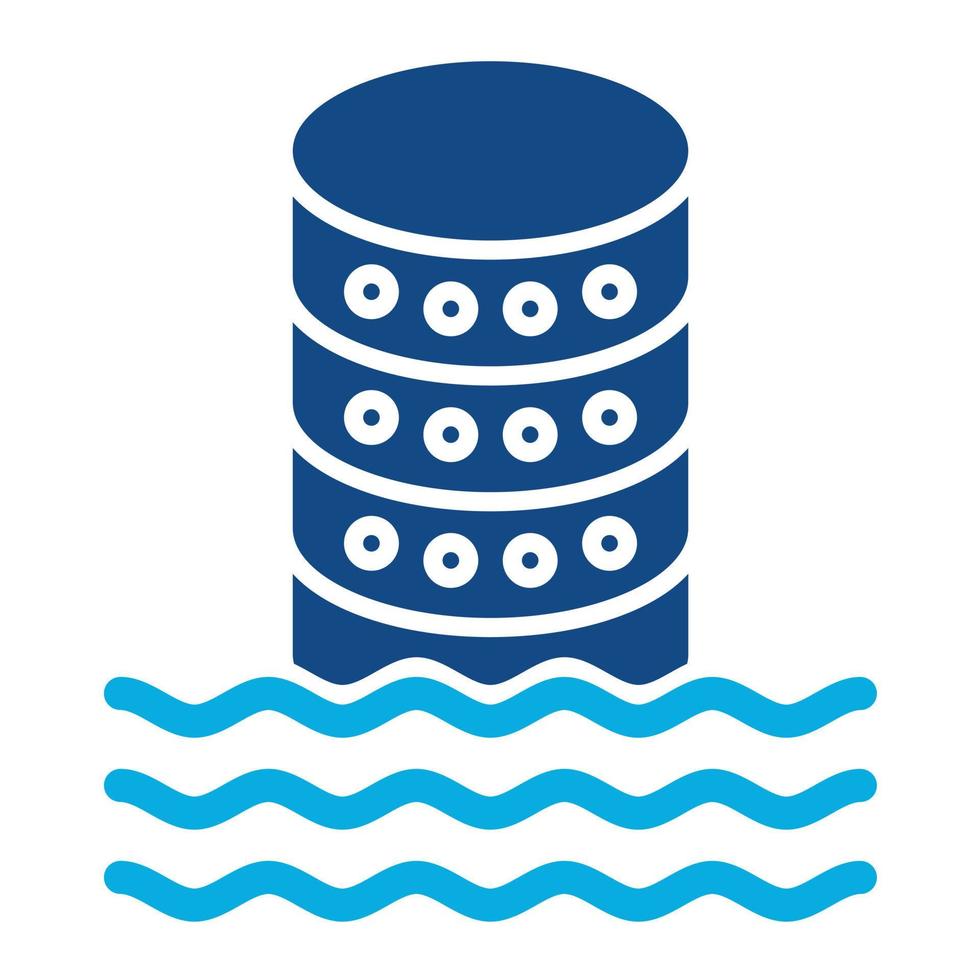 Data Lake Glyph Two Color Icon vector