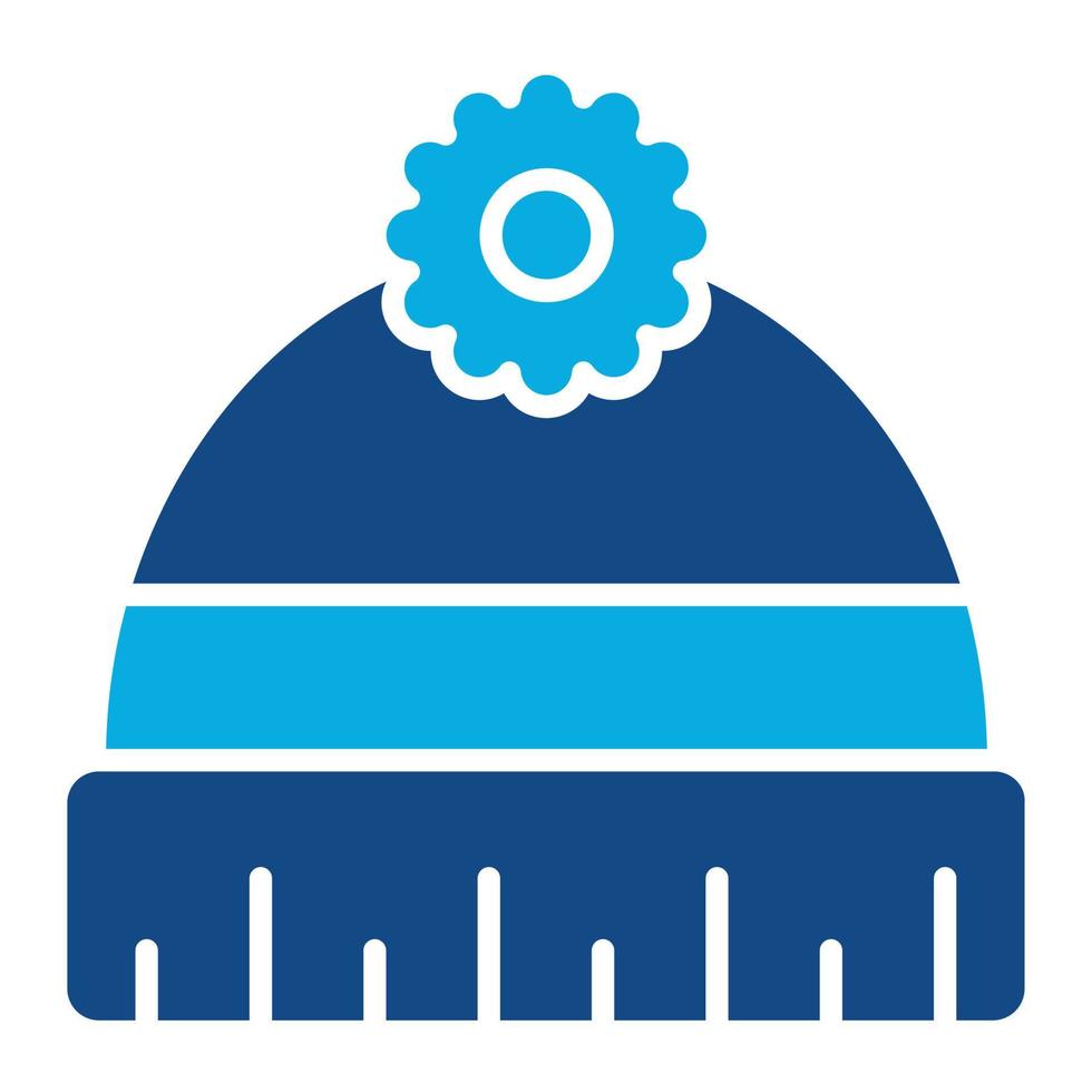 Beanie Glyph Two Color Icon vector