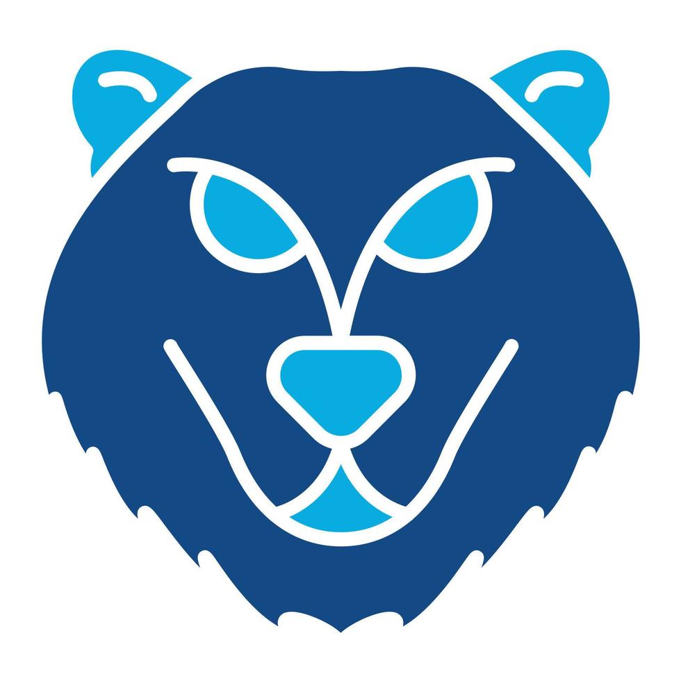 oso glifo icono de dos colores vector