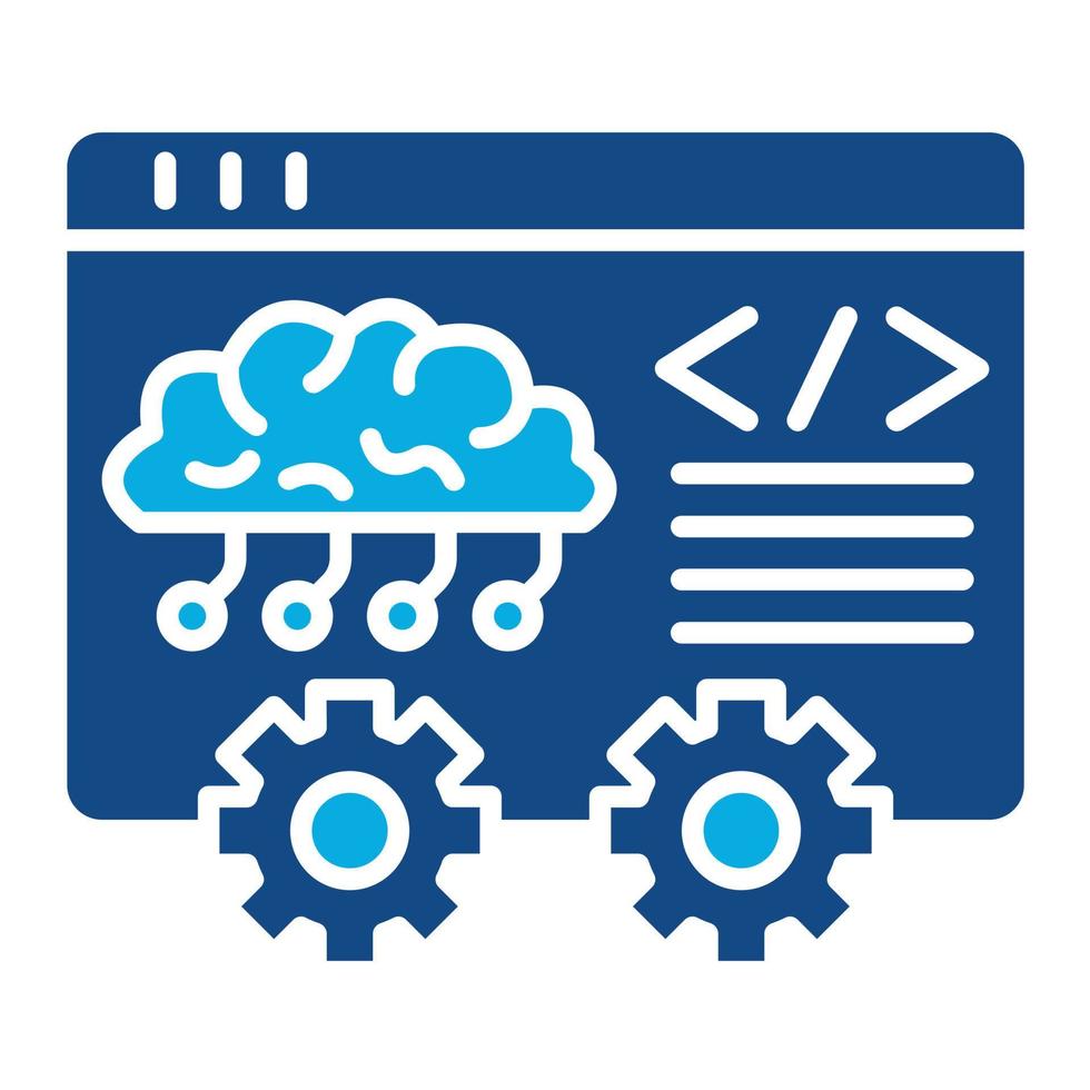 Code Learning Glyph Two Color Icon vector