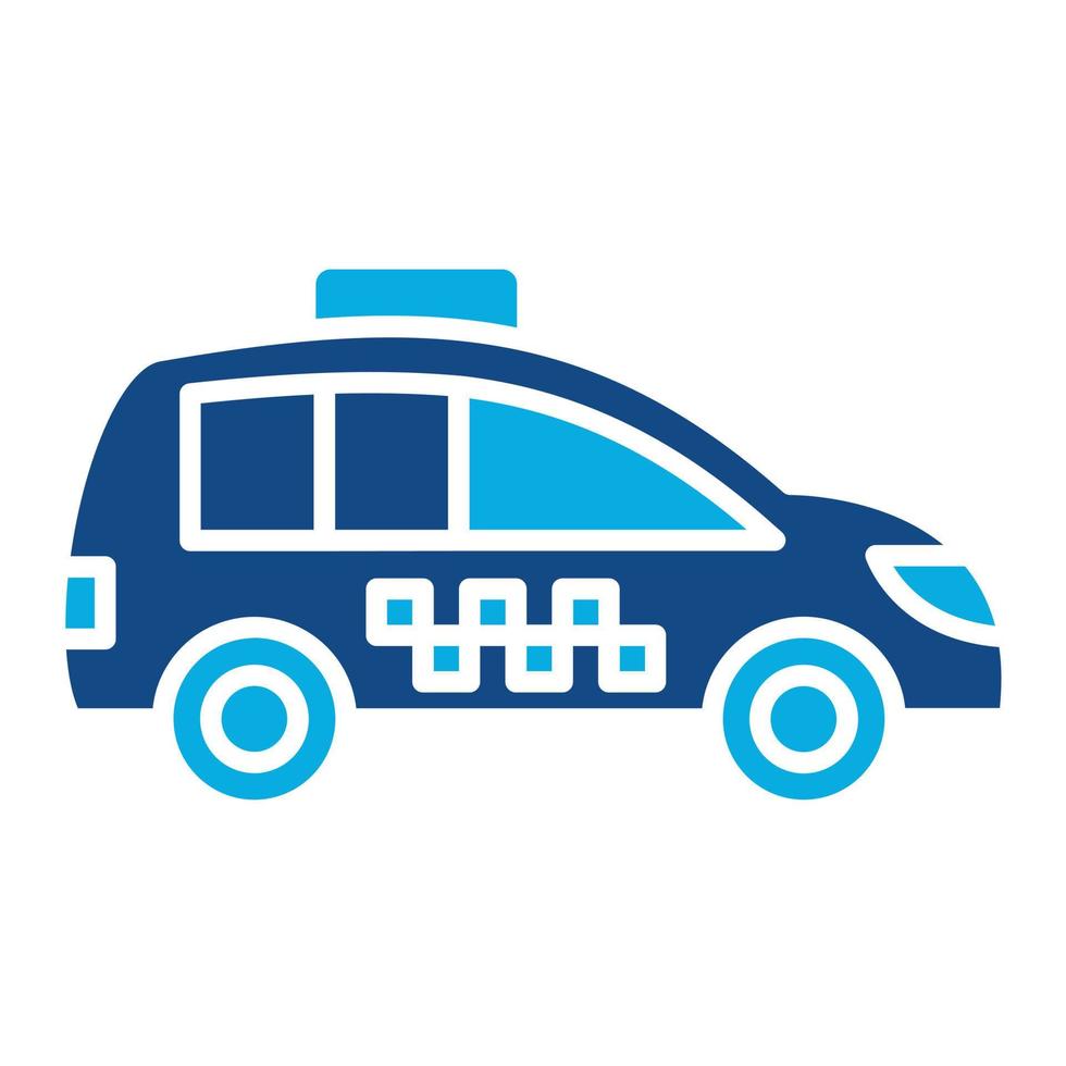 Taxi Glyph Two Color Icon vector