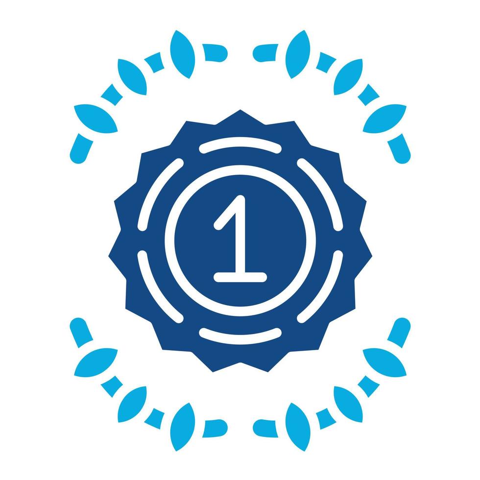First Place Glyph Two Color Icon vector