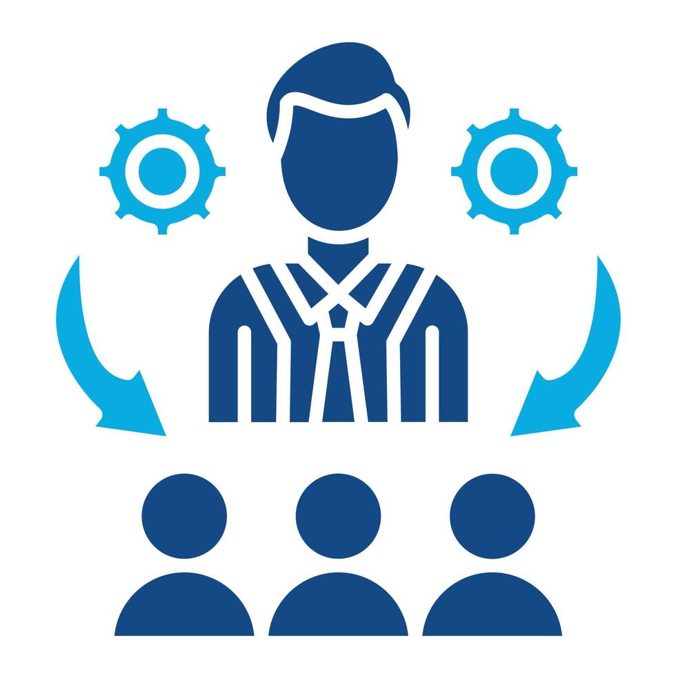 Mentoring Glyph Two Color Icon vector