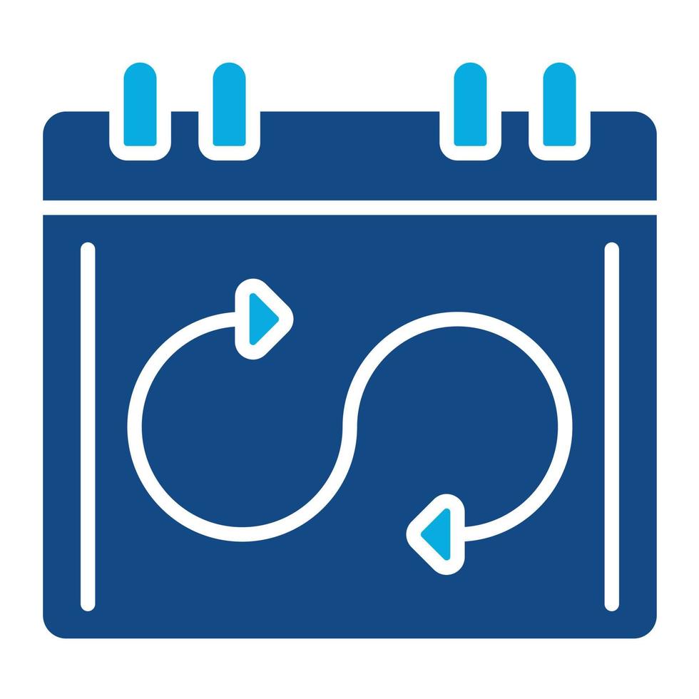 Flexible Schedule Glyph Two Color Icon vector