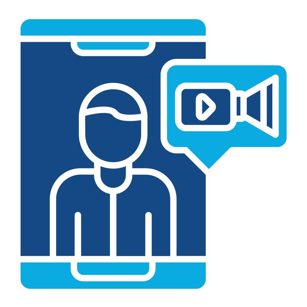 Video Chat Glyph Two Color Icon vector