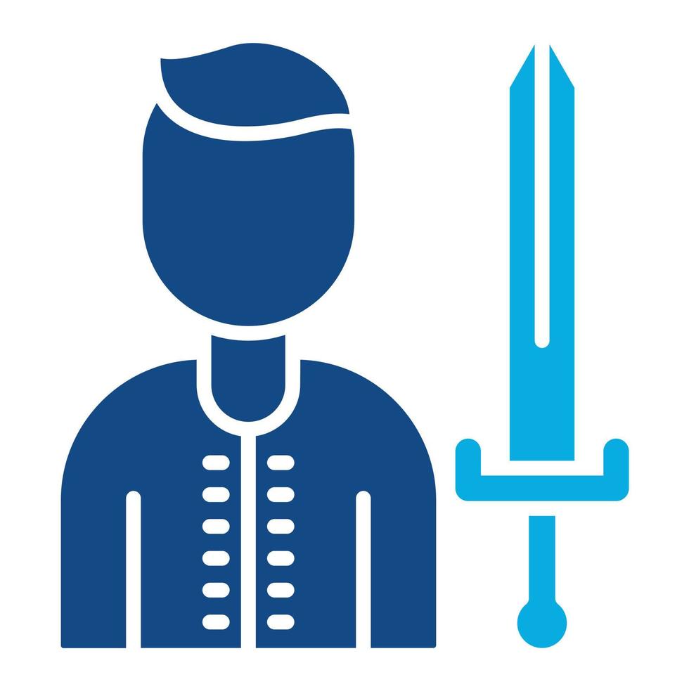 Sword Swallower Glyph Two Color Icon vector