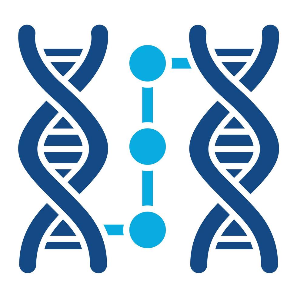Cloning Glyph Two Color Icon vector