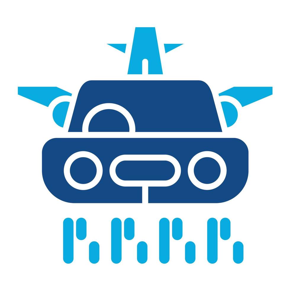 Flying Car Glyph Two Color Icon vector