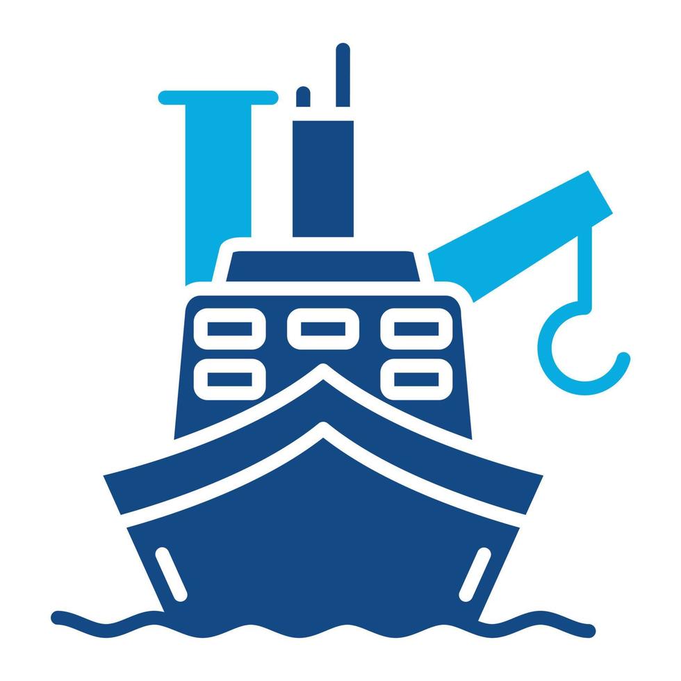 Cargo Barge Glyph Two Color Icon vector