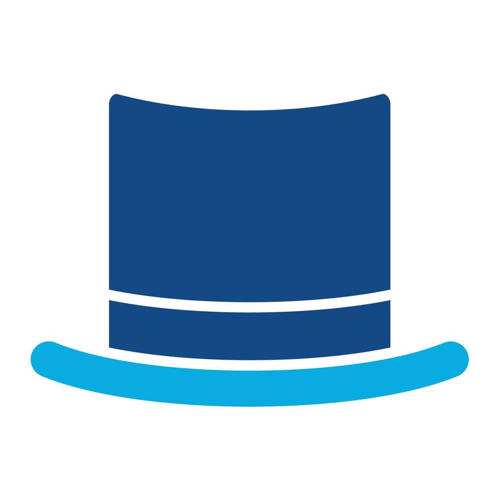 Top Hat Glyph Two Color Icon vector
