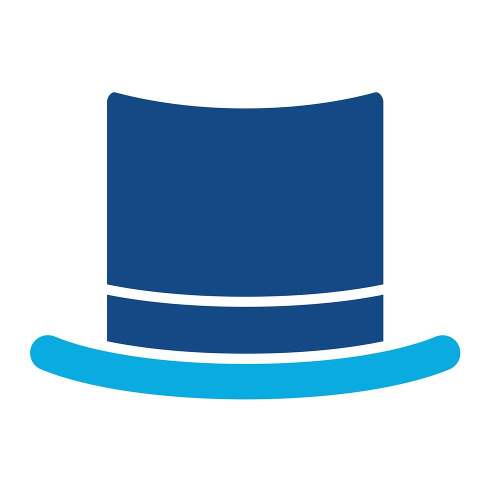 Top Hat Glyph Two Color Icon vector