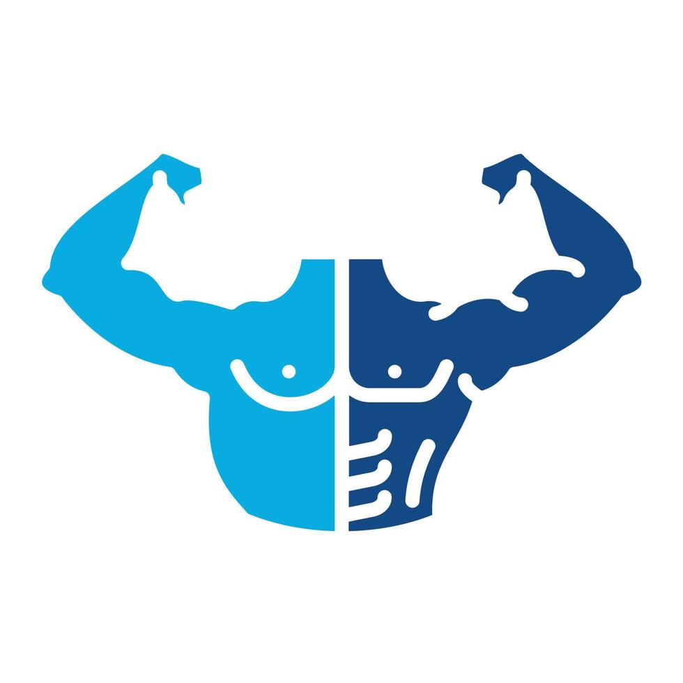 Fat vs Lean Muscle Glyph Two Color Icon vector
