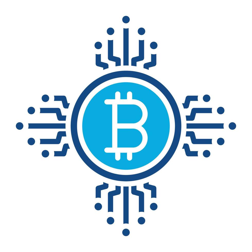 Cryptocurrency Glyph Two Color Icon vector