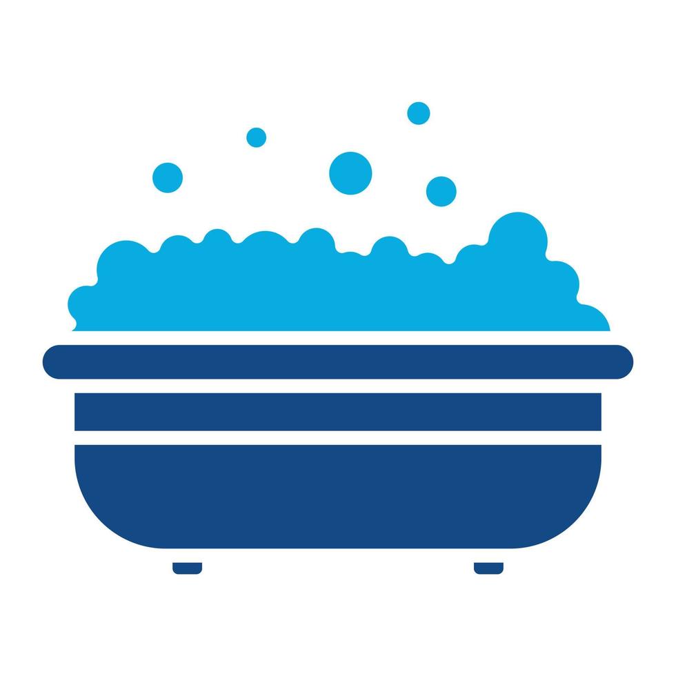 Bath Tub Glyph Two Color Icon vector