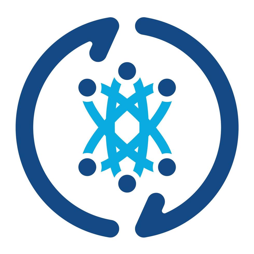 Continuous Updating Glyph Two Color Icon vector