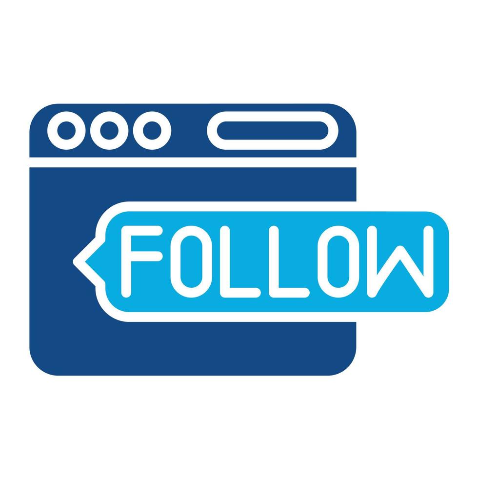 Do Follow Glyph Two Color Icon vector